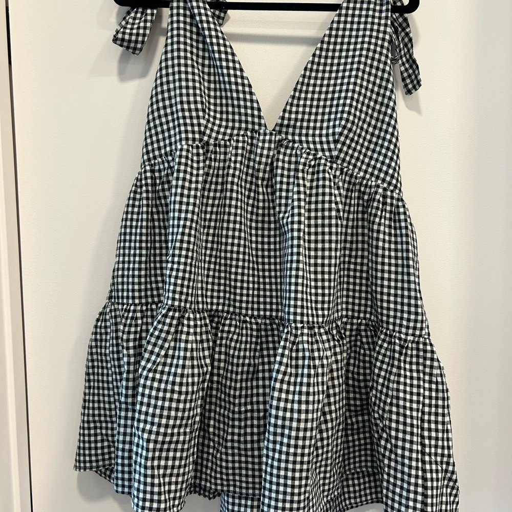 Black and White Gingham Women's Dress